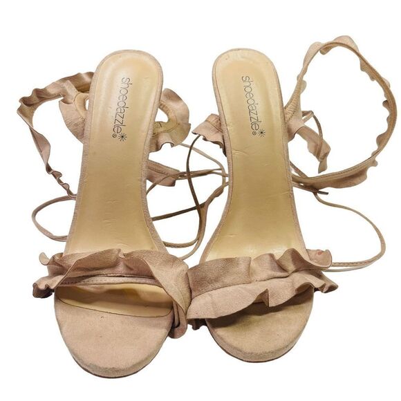 Shoedazzle Beige Shirah Heeled Sandals - Size 5.5 - Picture 4 of 14